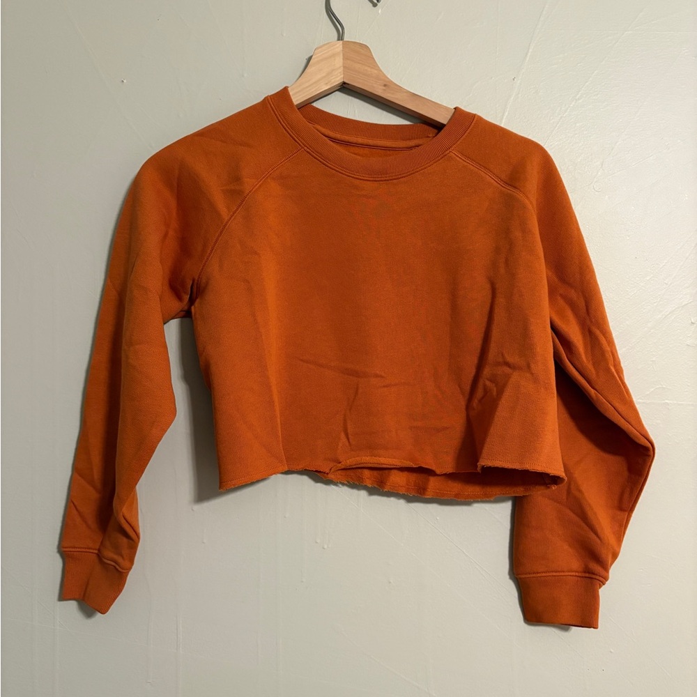 Orange Cropped Sweatshirt